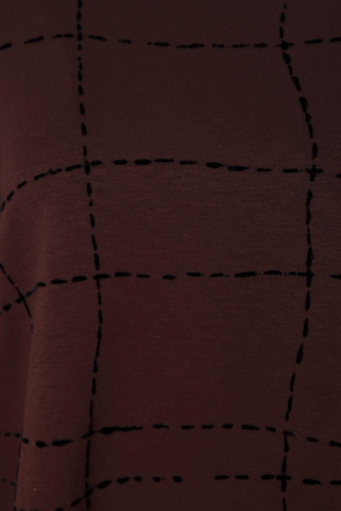 Naya NAW26316 Round Neck Top With Flocking Stitch Detail