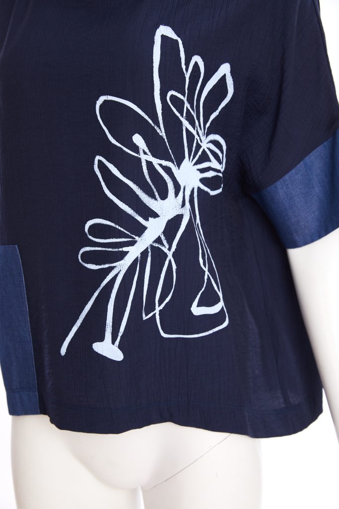 NAYA NPA26273 Denim look print top