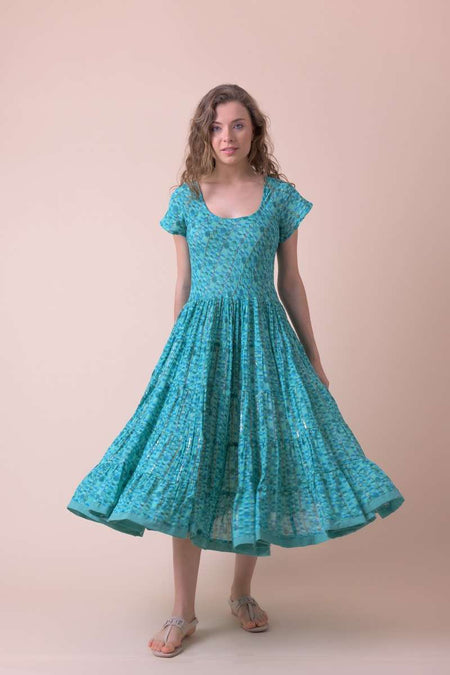 Dreams Fashions Birdie dress Minx ikat blue 631A