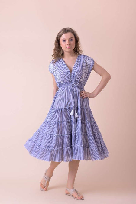 NAYA NAW23125 Block Stripe  Dress