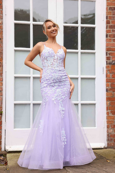 Hermione 1052 Lilac sequinclace aplique Dress