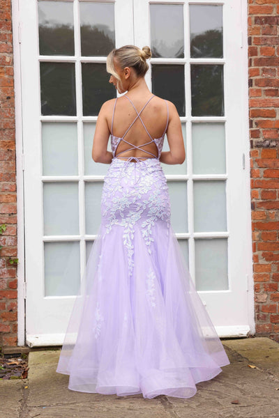 Hermione 1052 Lilac sequinclace aplique Dress