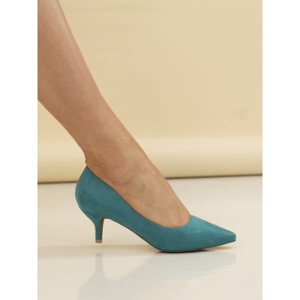 Lunar Abby kitten heel courtshoe Green