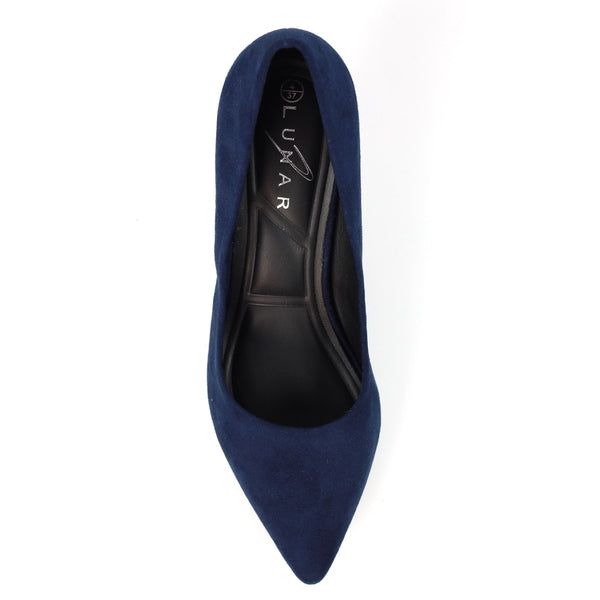Lunar Abby kitten heel courtshoe NAVY