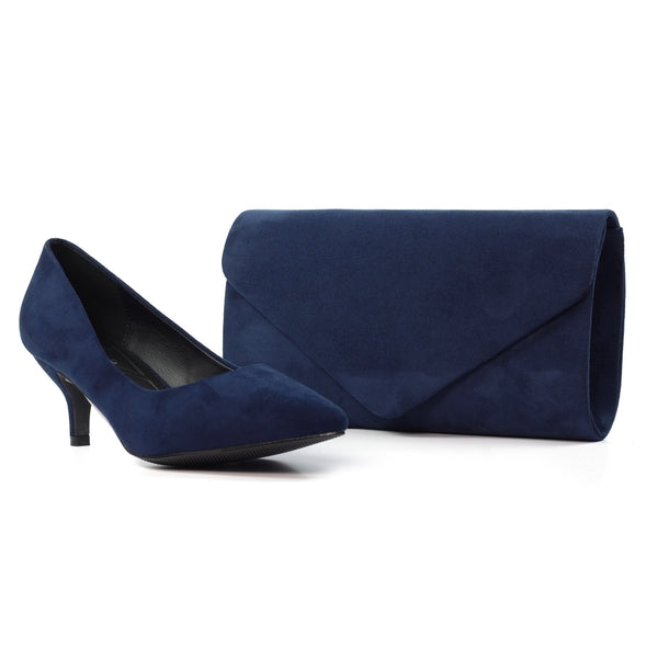 Lunar Abby kitten heel courtshoe NAVY