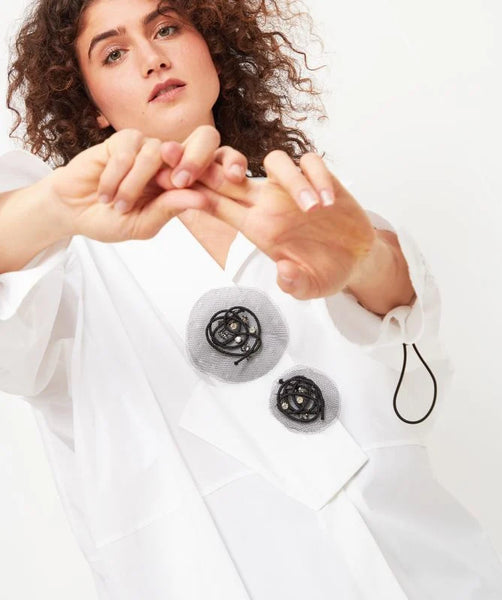 BIZE White Shirt With Mesh detail