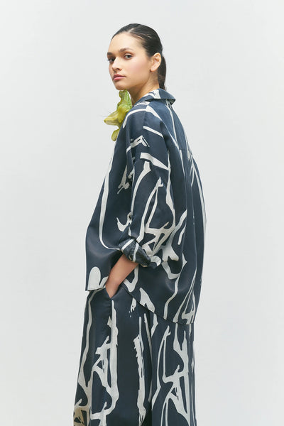 BIZE Womans Linen Shirt black