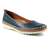 DOVE NAVY LEATHER PUMP SHOE