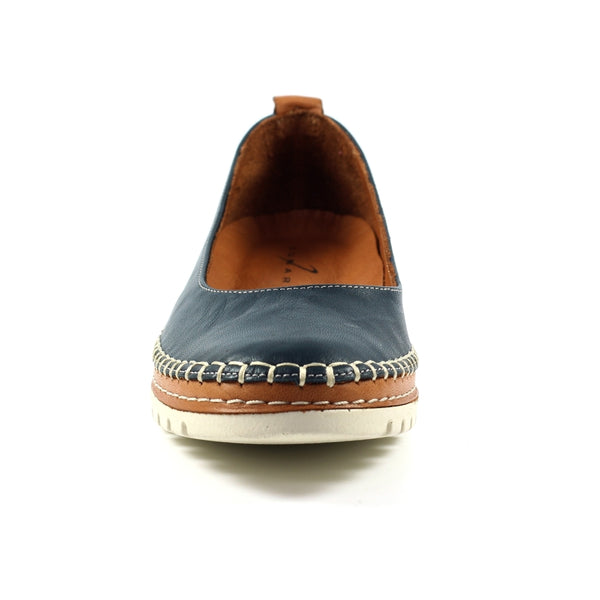 DOVE NAVY LEATHER PUMP SHOE