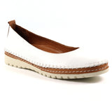 DOVE WHITE LEATHER PUMP SHOE