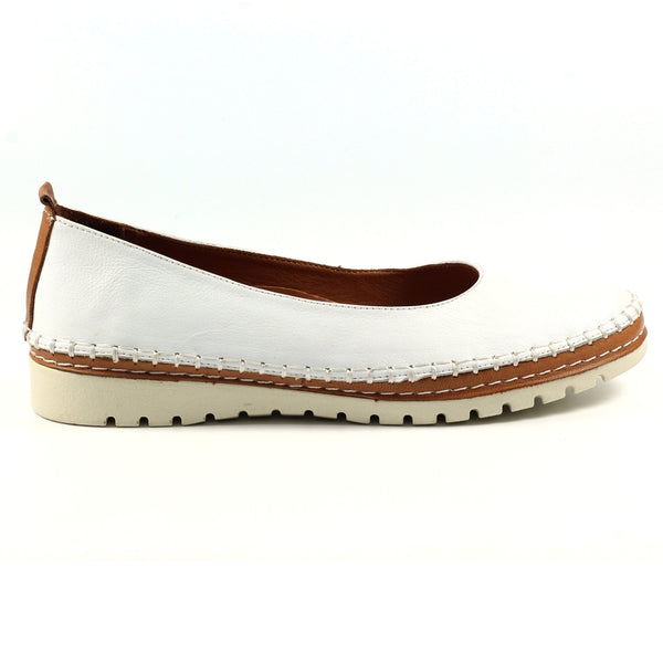 DOVE WHITE LEATHER PUMP SHOE