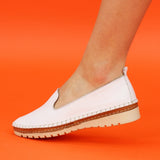 DOVE WHITE LEATHER PUMP SHOE