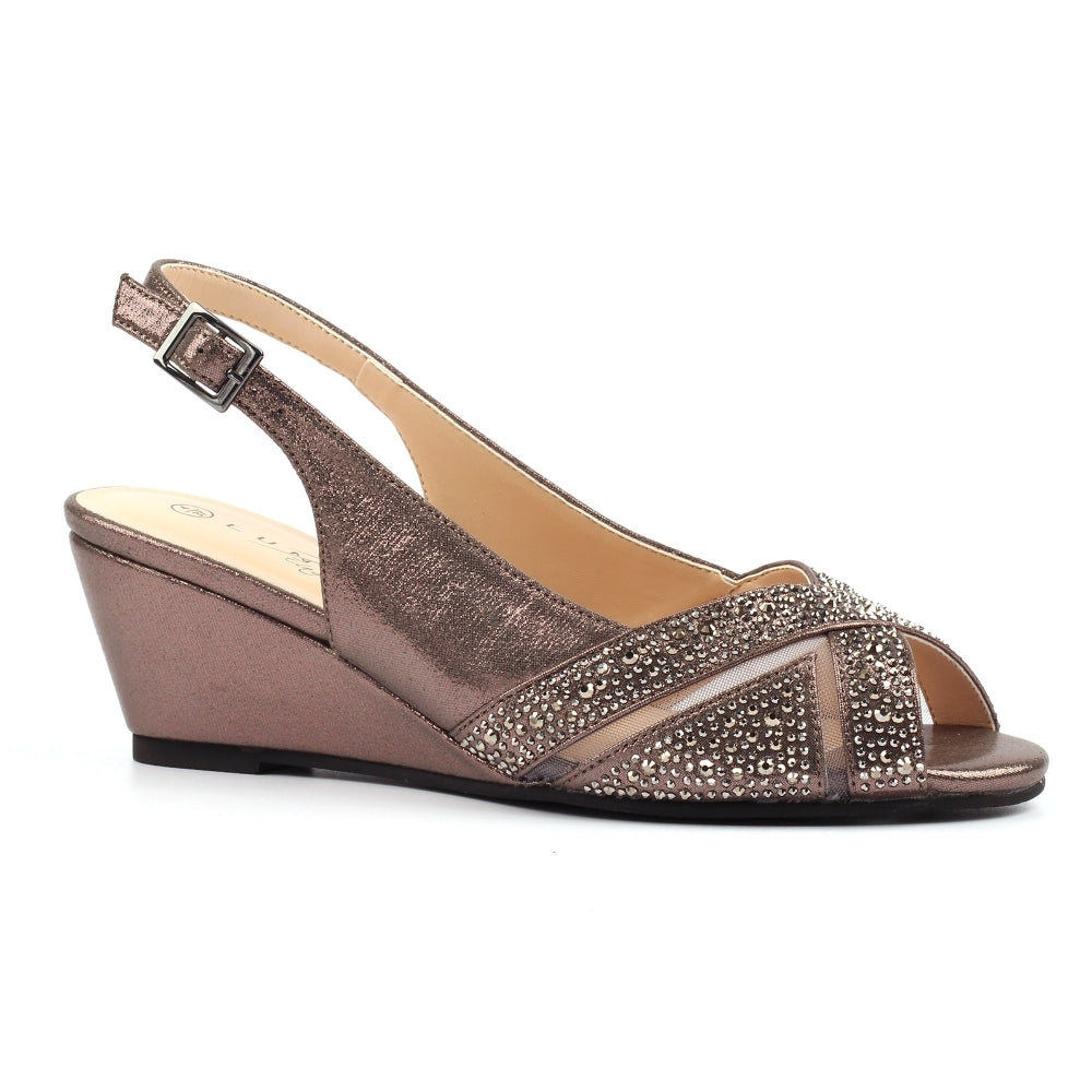 Lunar Emmerline wedge PEWTER