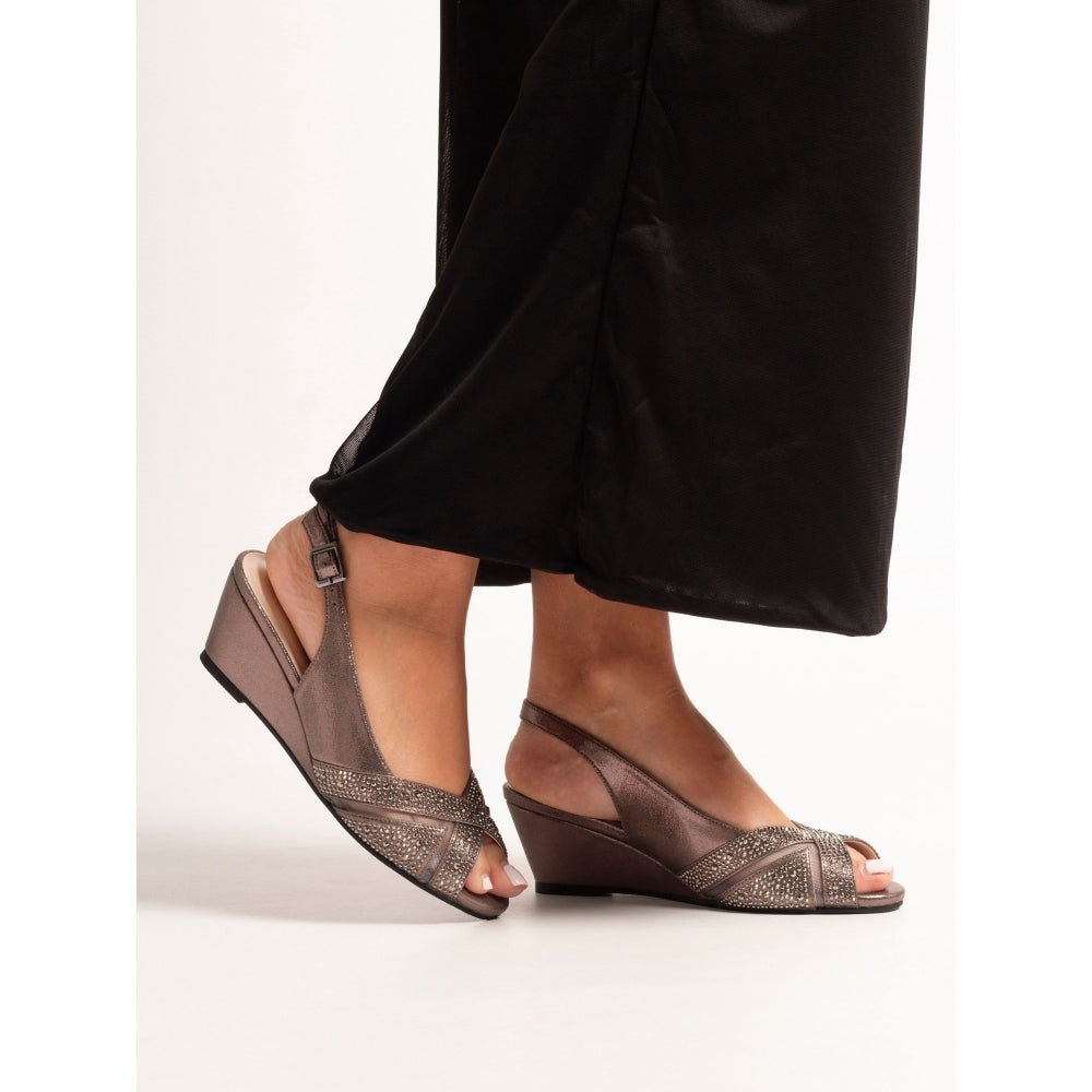 Lunar Emmerline wedge PEWTER