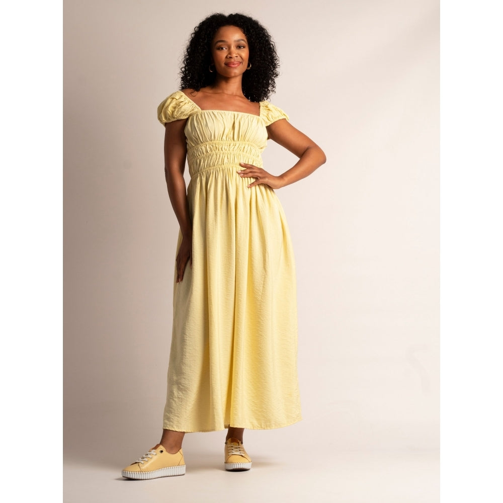 Lunar Faith leather plimsole LEMON