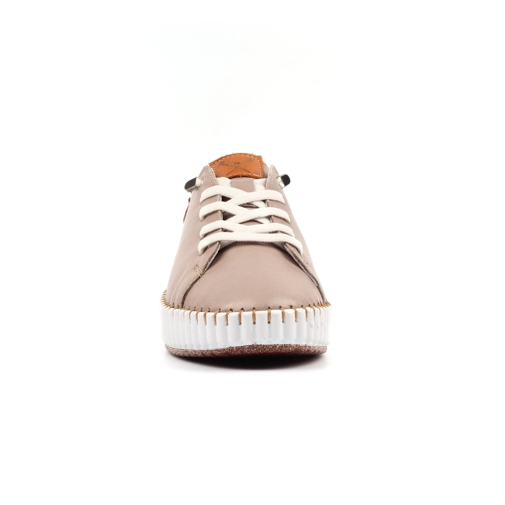 Lunar Faith leather plimsole STONE
