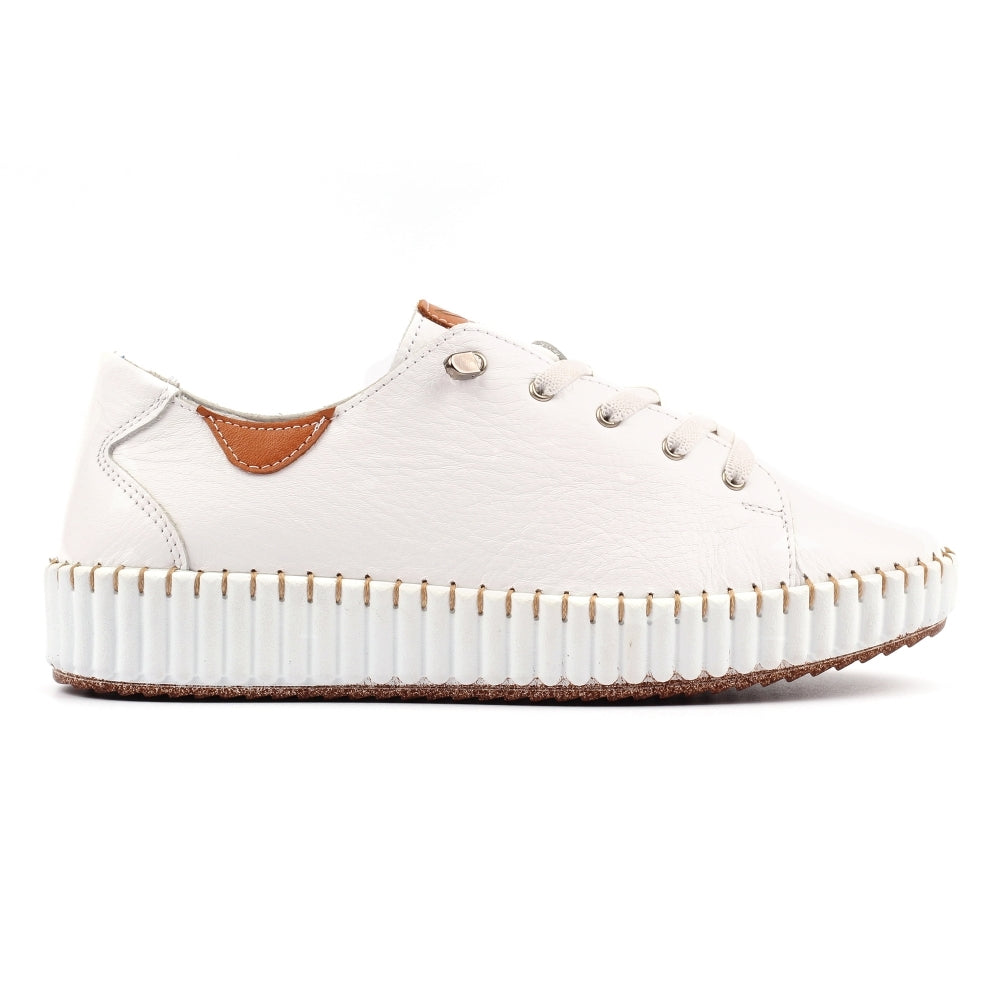 Lunar Faith leather plimsole WHITE