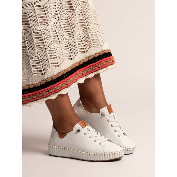 Lunar Faith leather plimsole WHITE