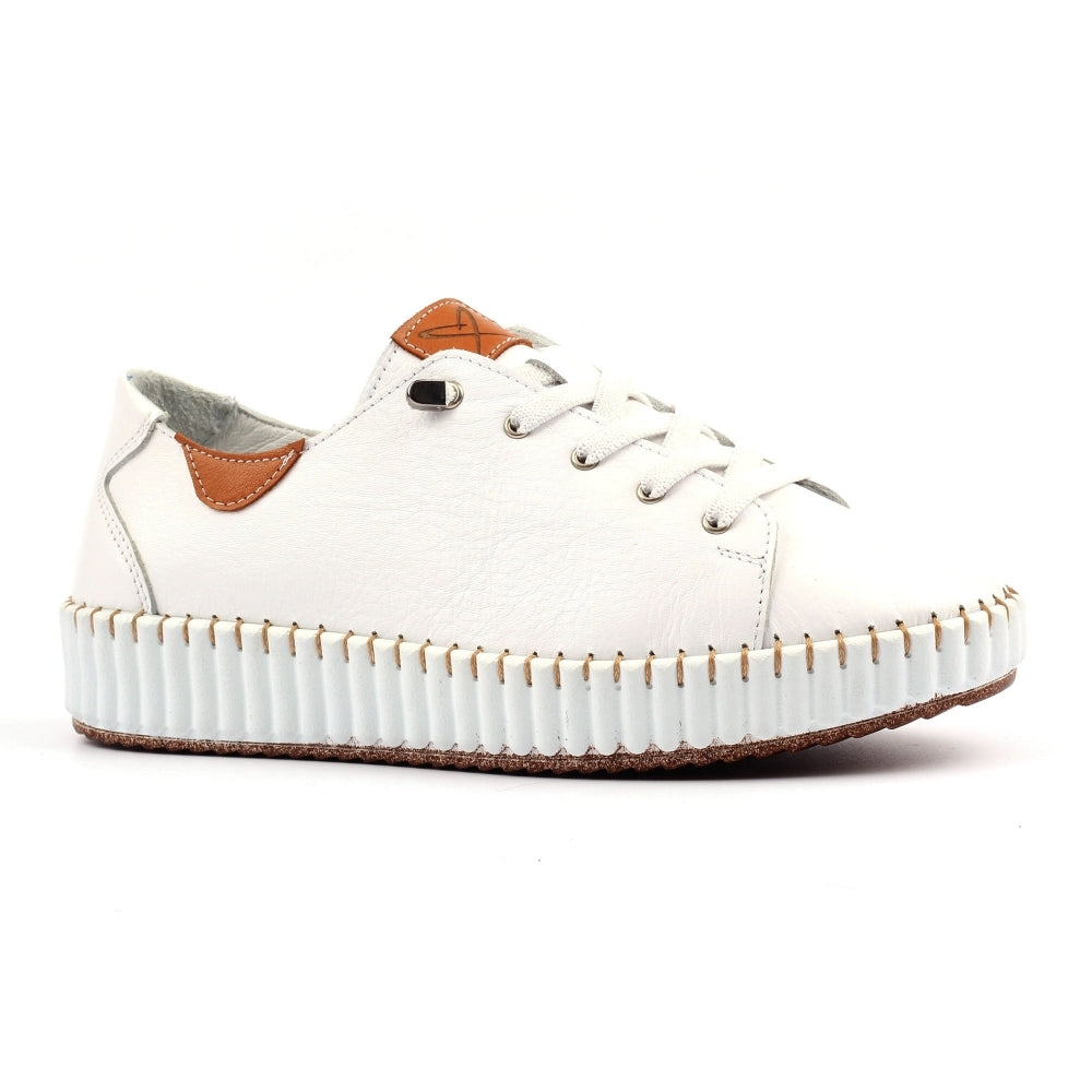 Lunar Faith leather plimsole WHITE