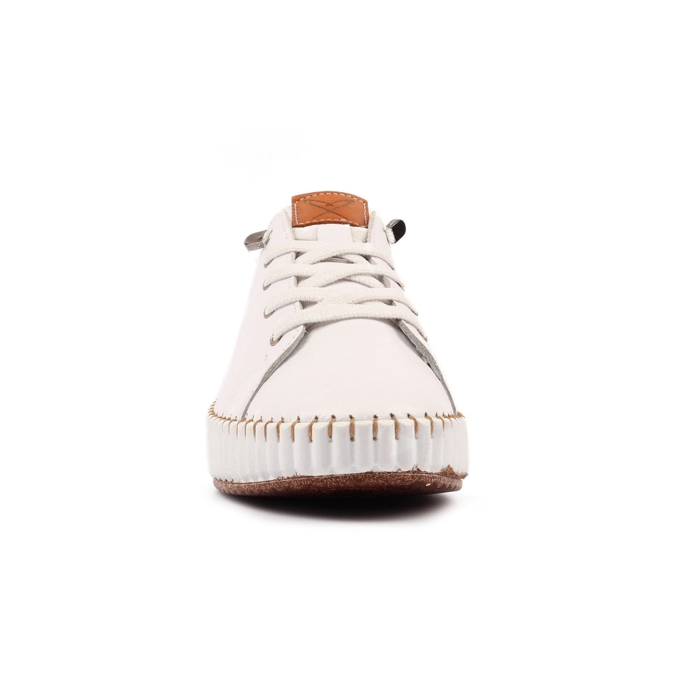 Lunar Faith leather plimsole WHITE