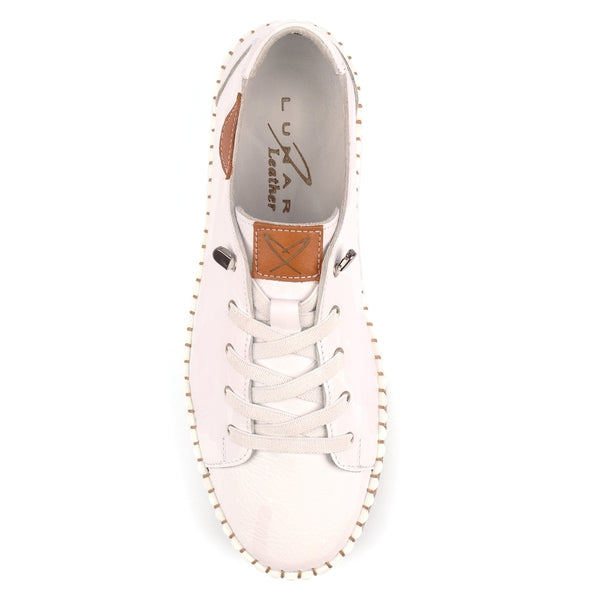 Lunar Faith leather plimsole WHITE