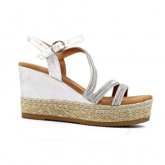 Lunar fern wedge sandal Silver