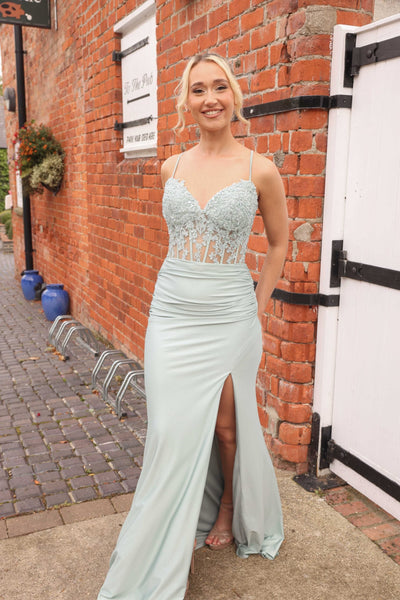 Hermione CP919 Lace Bodice Dress Sage