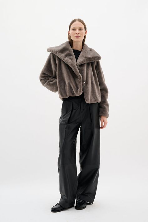 Inwear YoboIW Faux fur coat Sandy Grey