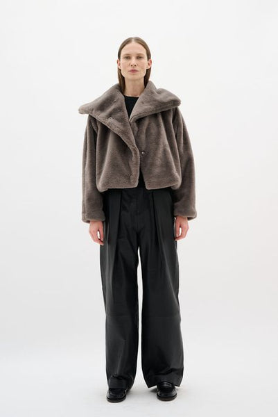 Inwear YoboIW Faux fur coat Sandy Grey
