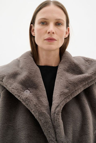 Inwear YoboIW Faux fur coat Sandy Grey