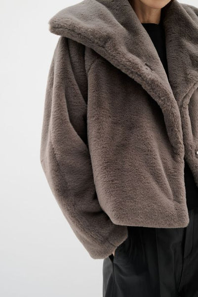 Inwear YoboIW Faux fur coat Sandy Grey