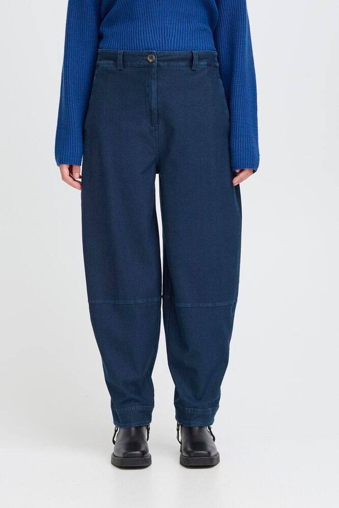 ICHI IHKATE DENIM PA2 Barrel leg trouser Dark blue