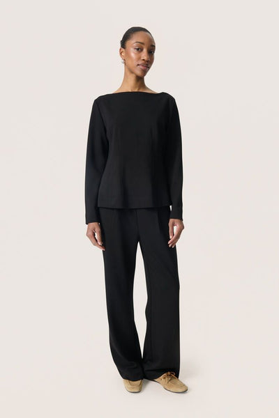 Soaked in Luxury SLMarigold Black Blouse