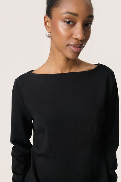 Soaked in Luxury SLMarigold Black Blouse