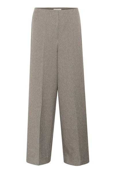 Soaked in Luxury SLLilu Corinne Wide Long Pants Grey Melange