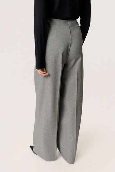 Soaked in Luxury SLLilu Corinne Wide Long Pants Grey Melange