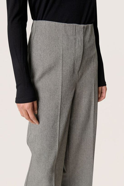 Soaked in Luxury SLLilu Corinne Wide Long Pants Grey Melange