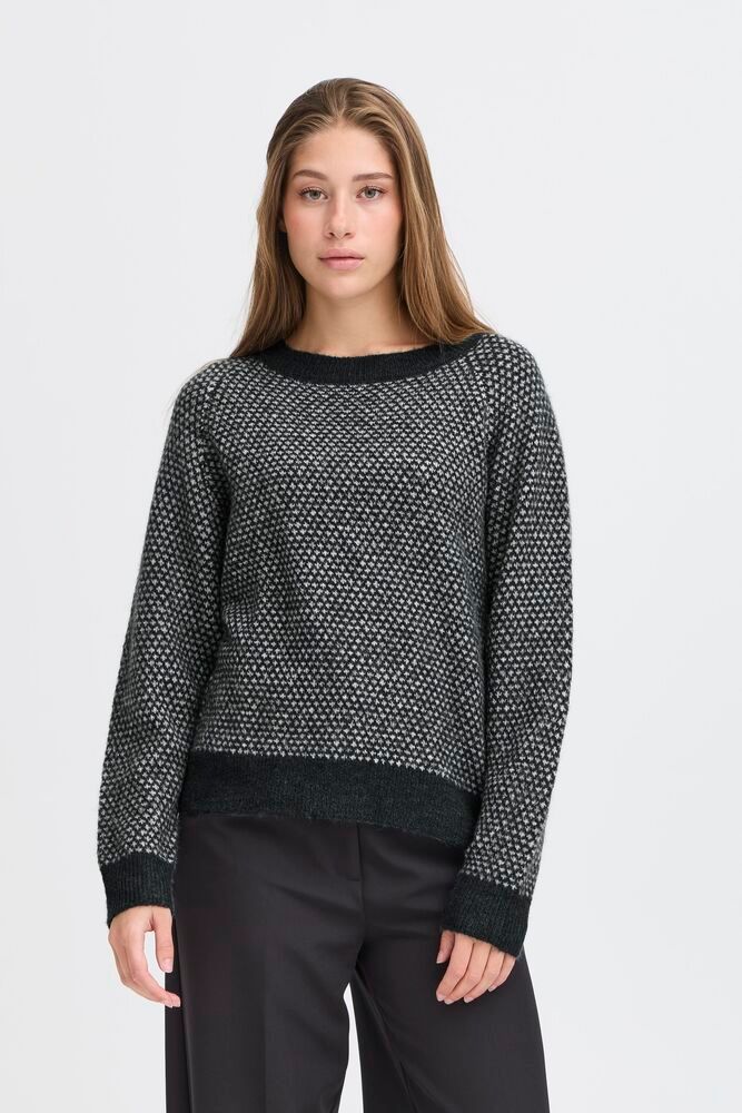 ICHI IHKAMARA LS20 knitted jumper-Total eclipse
