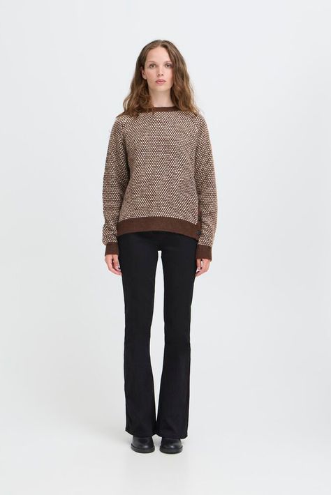 ICHI IHKAMARA LS20 knitted jumper brown