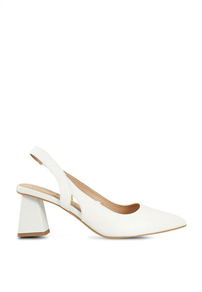 Betsy Pointed Toe Sling Back White
