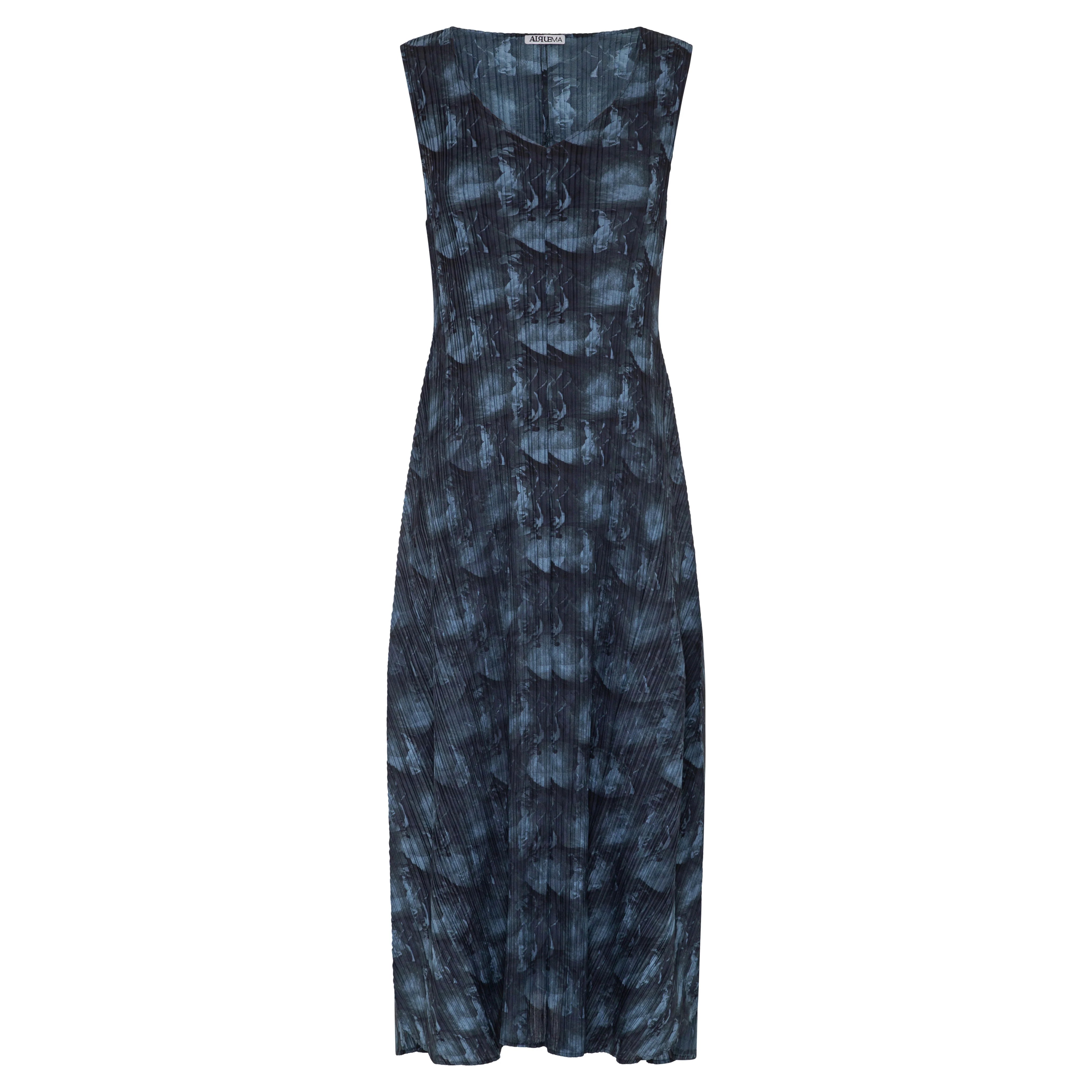ALQUEMA Long Estrella Dress + Collare Coat Navy Rose