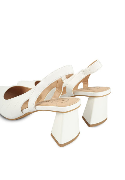 Betsy Pointed Toe Sling Back White