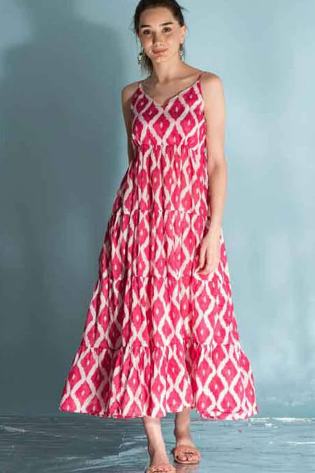 Dreams Fashions vanilla strap dress frisbee pink 628B