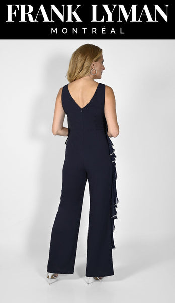 Frank lyman 232150 black trim jumpsuit