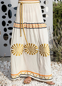 AGGEL pattern skirt 37138 Ivory /gold