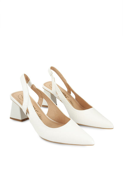 Betsy Pointed Toe Sling Back White