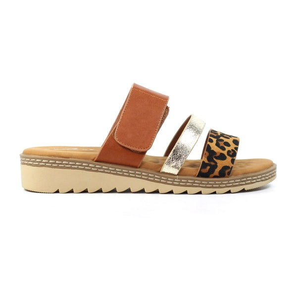Lunar Kos velcro sandal Camel