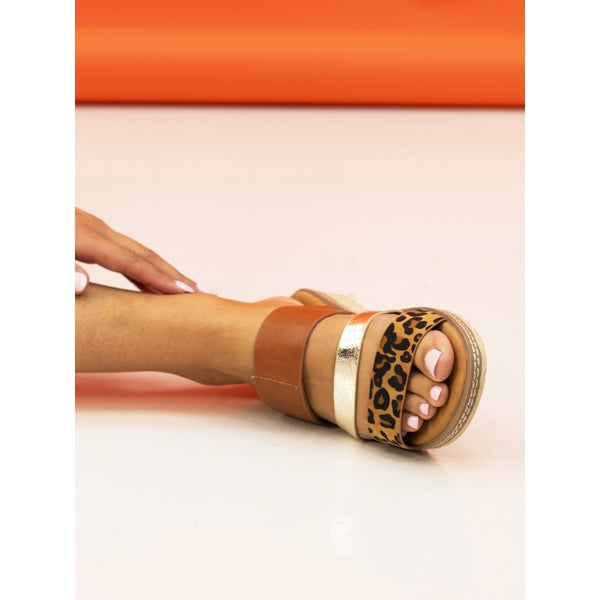 Lunar Kos velcro sandal Camel