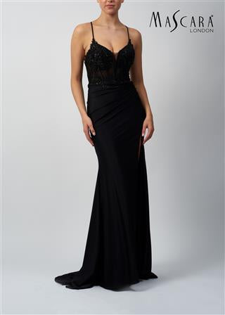 MC11324 PLEATED EMB JERSEY BLACK