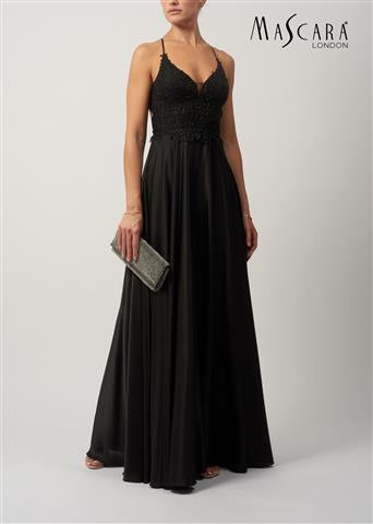 MASCARA MC122027 Backless Lace bodice dress Black